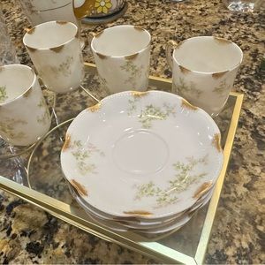 Haviland France - Haviland & Co Limoges - saucers and demitasse cups